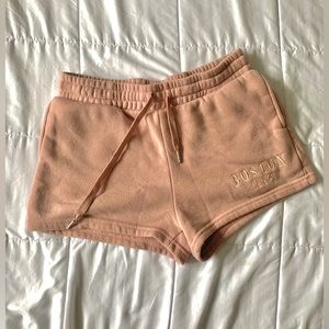 Peach graphic comfy shorts with pockets